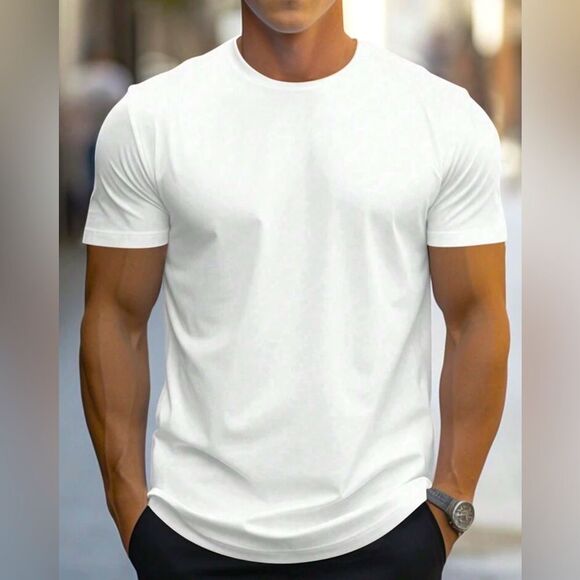 White T-shirt with elastic sleeves Shein different sizes available - Picture 1 of 5